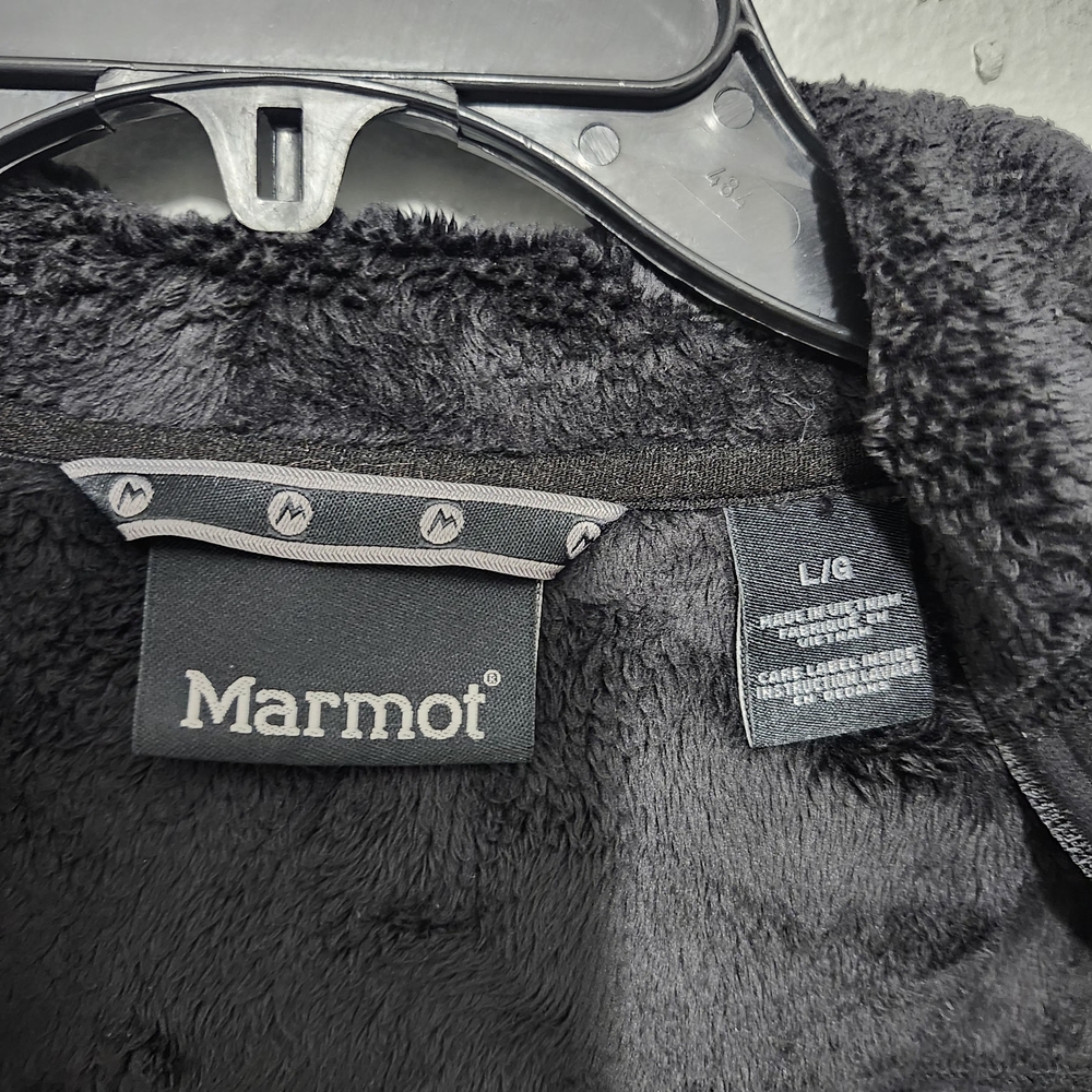 Marmot Blacck Hooded Fleece Lined Jacket Size L - Picture 5 of 9